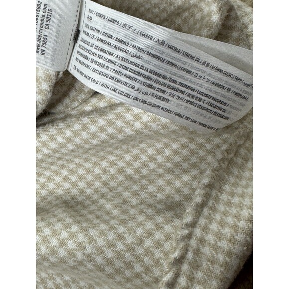 Hollister Women’s Oversized Shirt Jacket Brown Cream Check XL Shacket Flannel - Picture 6 of 10